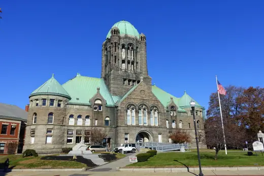 The 1892 Bristol County Superior Court building in Taunton, Massachusetts.