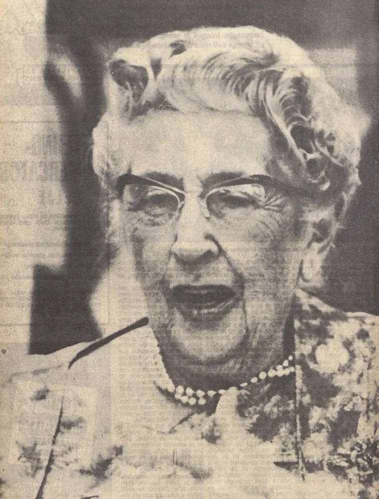 Agatha Christie photographed in Ljubljana in September 1967.