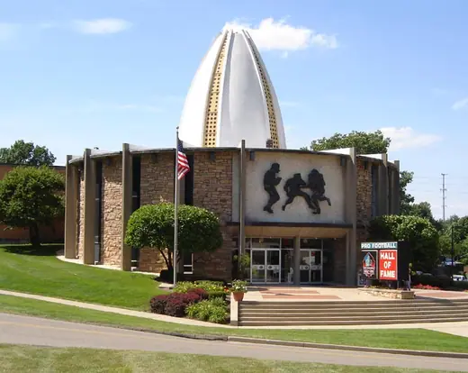 The Pro Football Hall of Fame building in Canton, Ohio, with its distinctive dome.