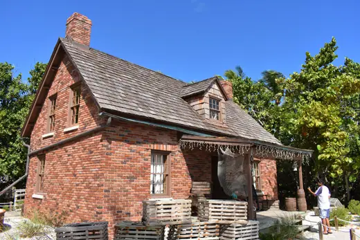 The lighthouse keeper's cottage at Bill Baggs Cape Florida State Park on Key Biscayne, Florida.