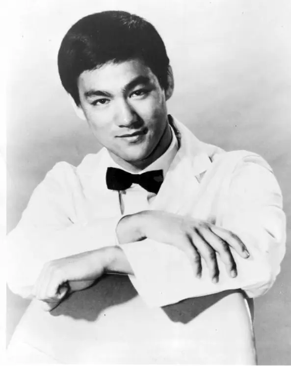Bruce Lee in costume as Kato in an ABC Television publicity photograph for The Green Hornet.