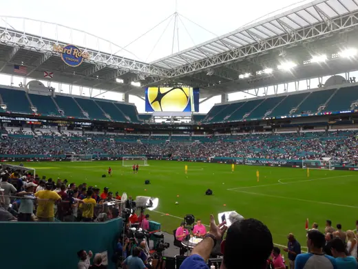 Interior view of the seating bowl at Hard Rock Stadium, Miami Gardens.