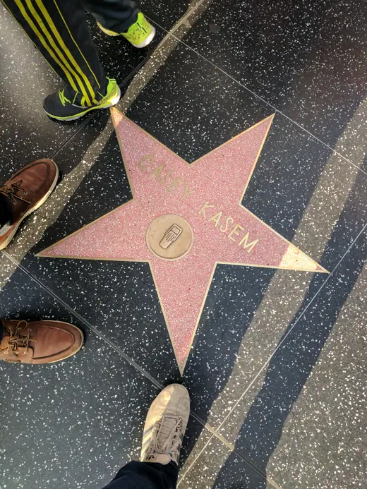 Casey Kasem's star on the Hollywood Walk of Fame in Los Angeles.