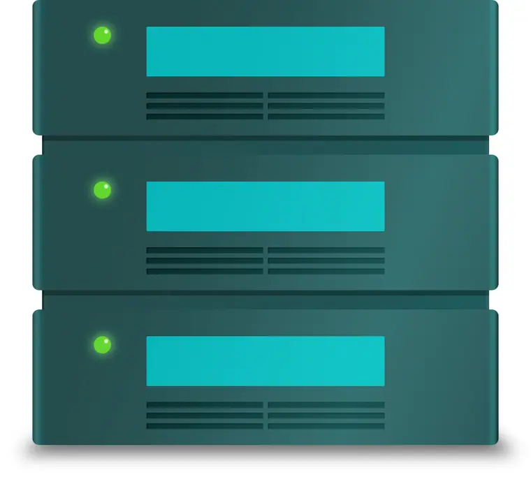 A stack of server hard drives photographed front-on in a rack enclosure.