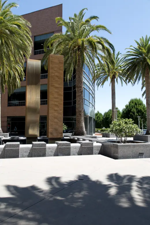 Exterior of a Google headquarters building in Mountain View, California, photographed in 2012.