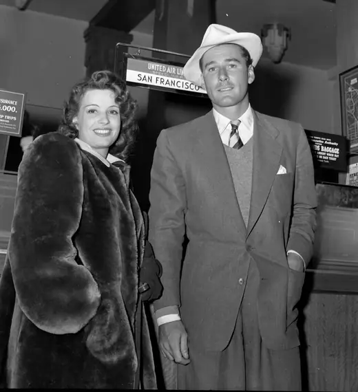 An actor and his first wife photographed by a newspaper in 1941.