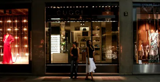 The Gucci storefront on Via Montenapoleone in Milan.
