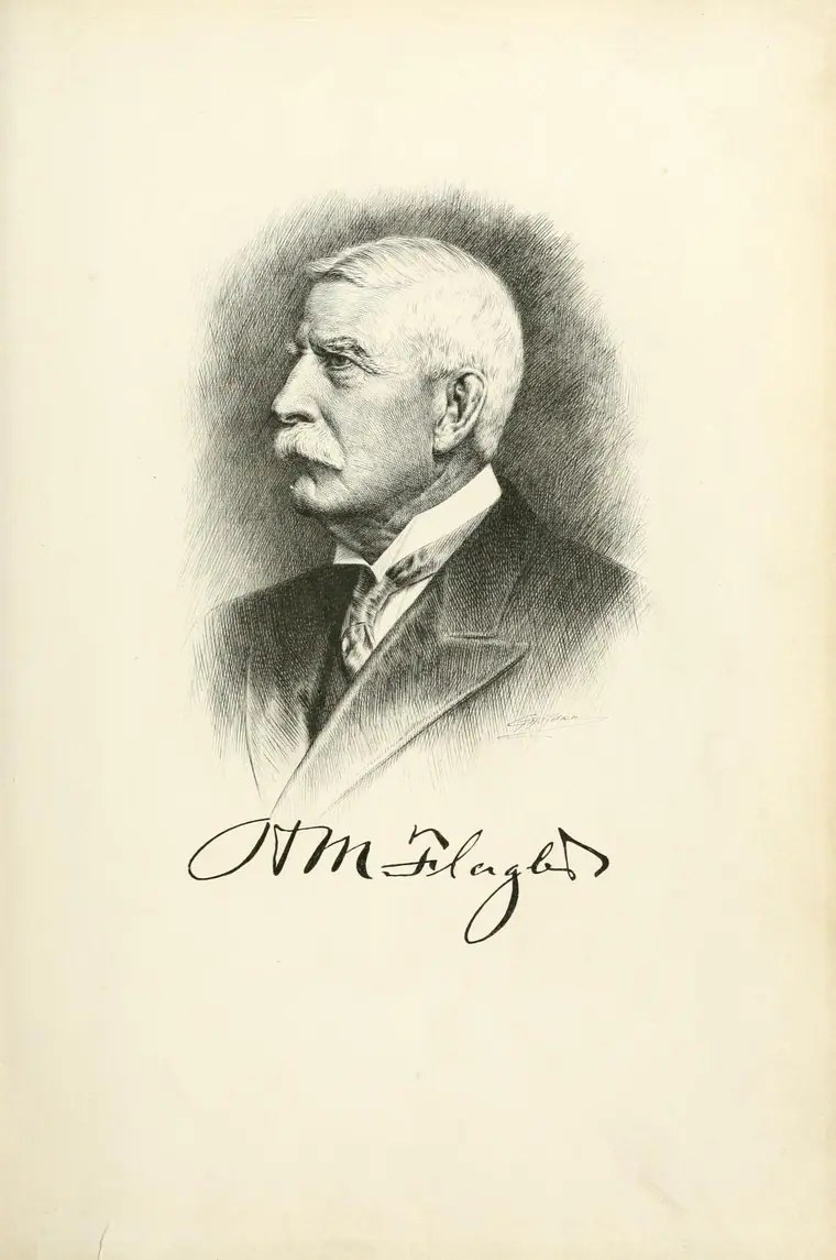 Engraved portrait of an elderly man with a heavy white moustache in a high collar and dark coat.