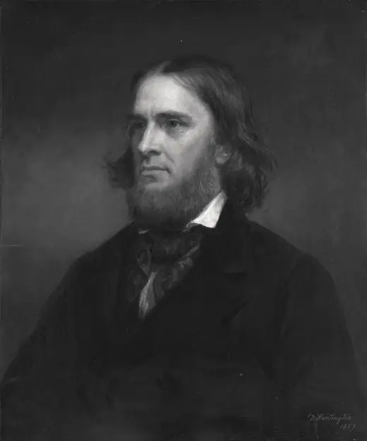 Oil portrait of the mathematician Benjamin Peirce in academic dress, painted in 1857.