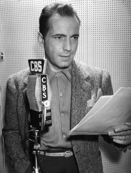 Publicity photograph of an actor for a radio station, 1945.
