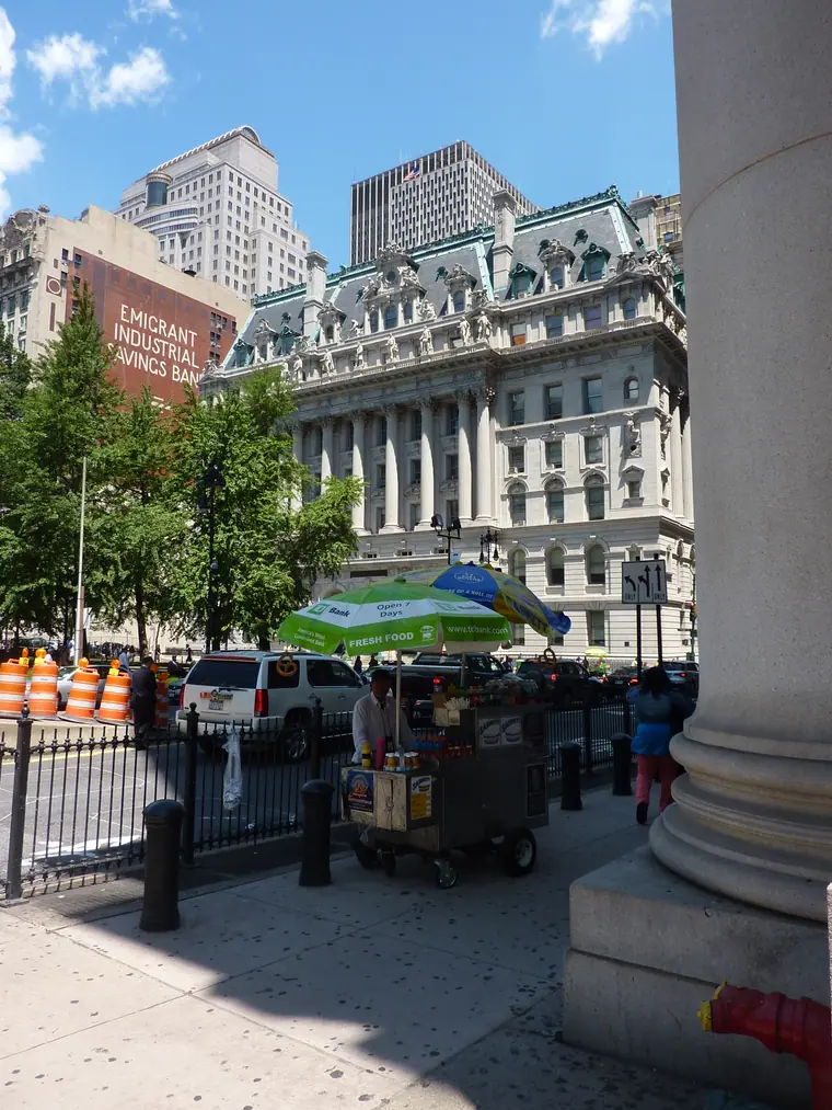 The Surrogate's Courthouse at 31 Chambers Street in Manhattan, seen from the street.
