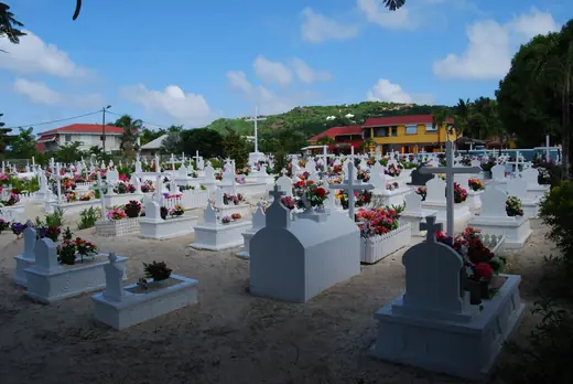 The church and cemetery at Lorient on the island of Saint-Barthélemy.