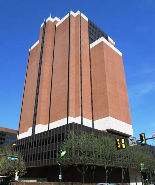 The James A. Byrne United States Courthouse on Market Street in Philadelphia.