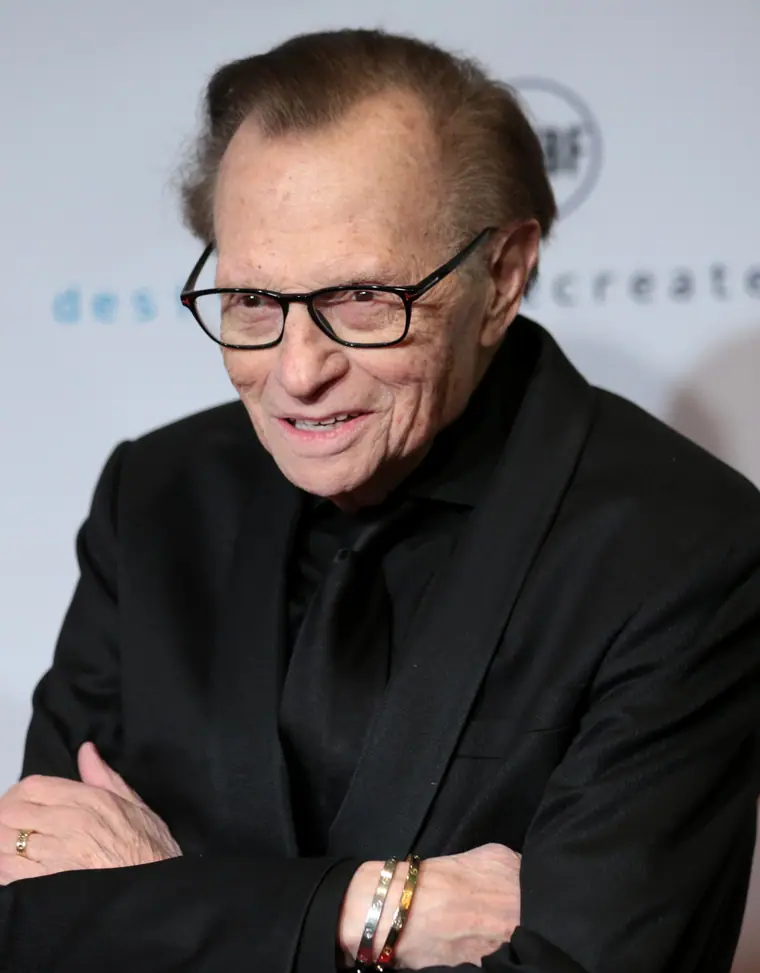 Larry King in braces and a dark jacket at Celebrity Fight Night XXIII in Phoenix, Arizona, in March 2017.