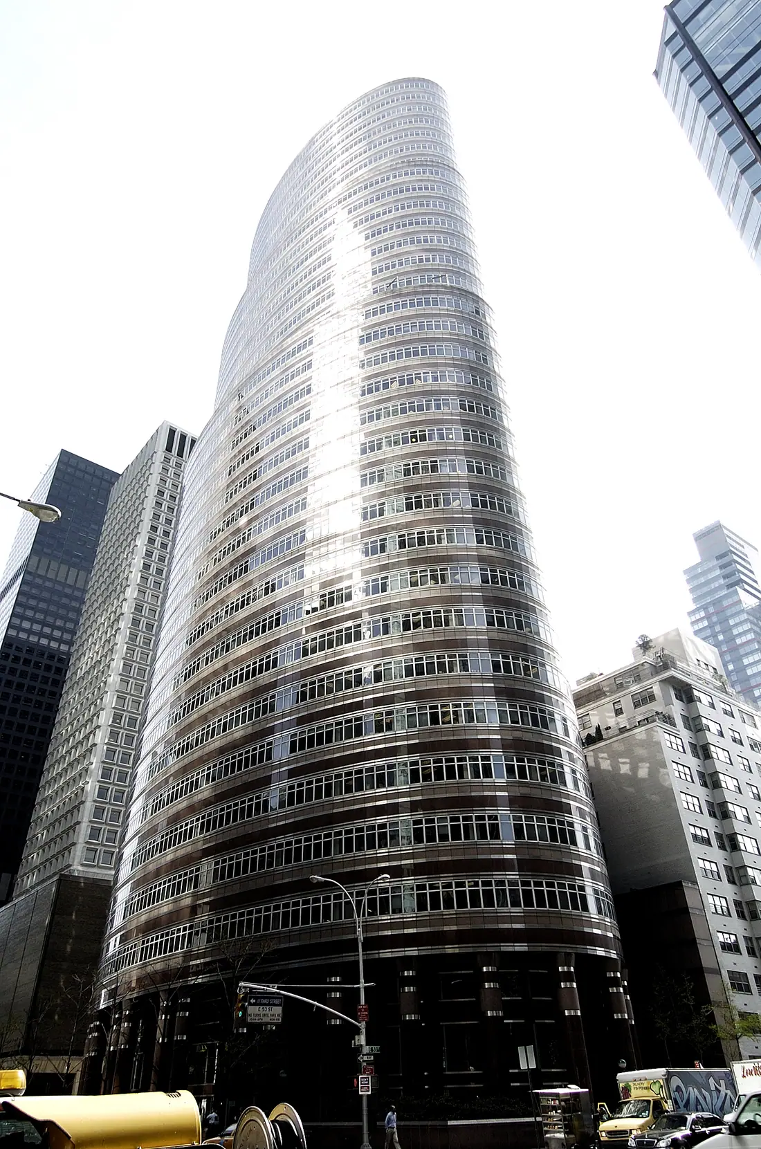 The Lipstick Building, an elliptical red-granite tower on Third Avenue in Midtown Manhattan.