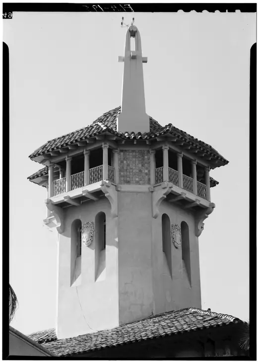 Detail of the Mar-a-Lago tower seen from the southeast.