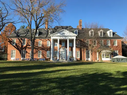 Rear elevation and gardens of the Hillwood Estate in Washington, D.C.