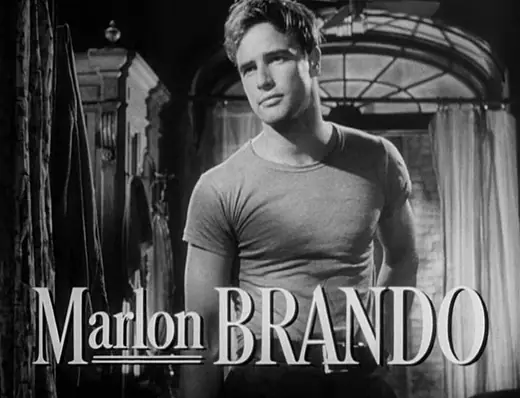 Marlon Brando as Stanley Kowalski in a screenshot from the 1951 trailer for A Streetcar Named Desire.