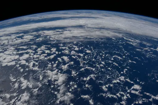 Cloud cover over the Indian Ocean southwest of Perth, Australia, seen from orbit.