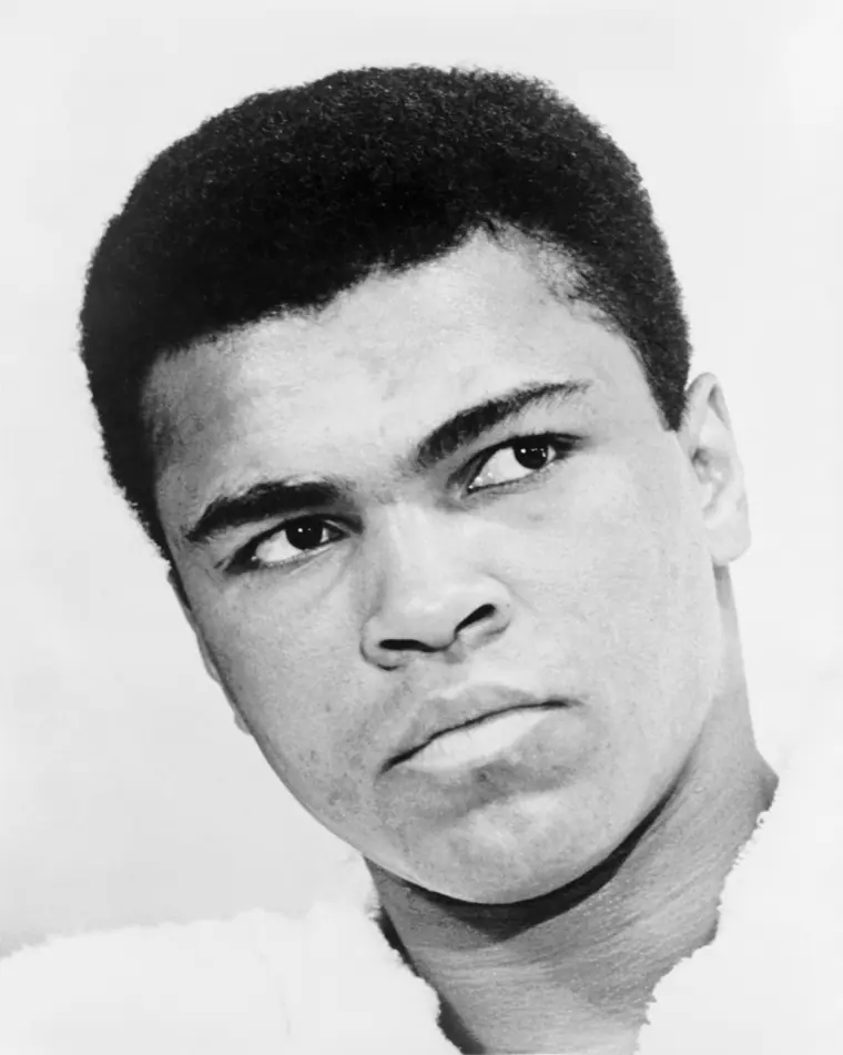 Bust portrait of a young boxer in a light shirt, looking slightly off camera.