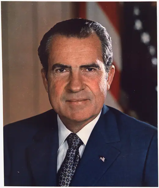 Official presidential portrait photograph of Richard Nixon, 1972.