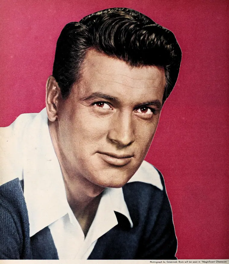 Studio portrait of a young actor in a jacket, photographed in 1953.