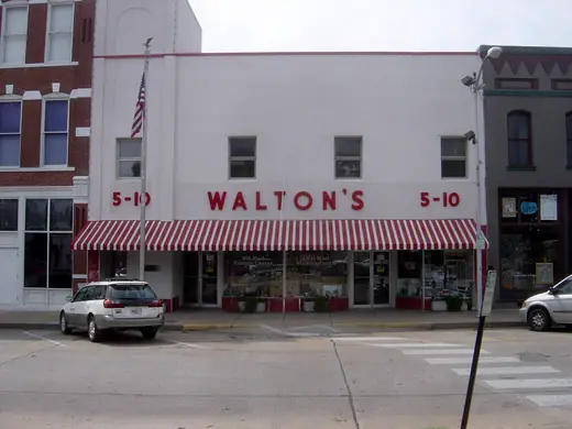 The restored storefront of Walton's Five and Dime in Bentonville, Arkansas, now a visitor centre.