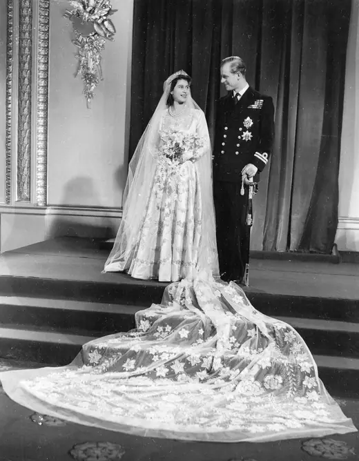 The official wedding portrait of Princess Elizabeth and Prince Philip, Duke of Edinburgh, taken at Buckingham Palace on 20 November 1947.