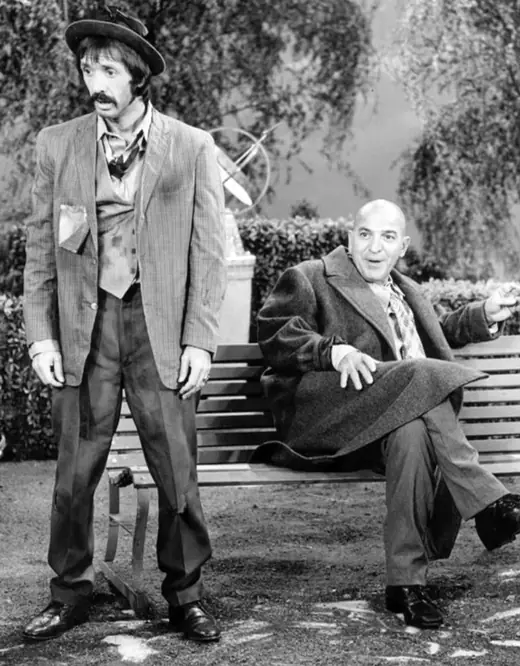 CBS publicity photograph of Sonny Bono with Telly Savalas from The Sonny and Cher Comedy Hour, 1973.