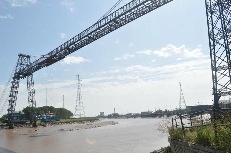 The Newport Transporter Bridge over the River Usk in Newport, South Wales.