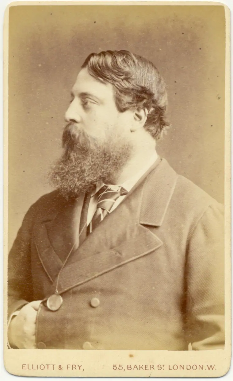 Studio carte-de-visite photograph of Frederick Thellusson, 5th Baron Rendlesham, standing in formal dress.