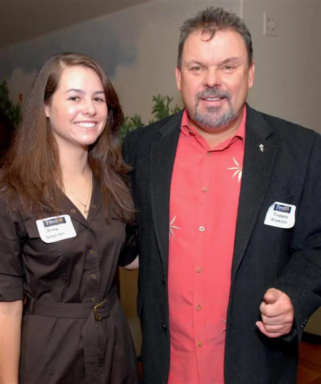 Thomas Kinkade photographed with a guest at a public event in 2007.