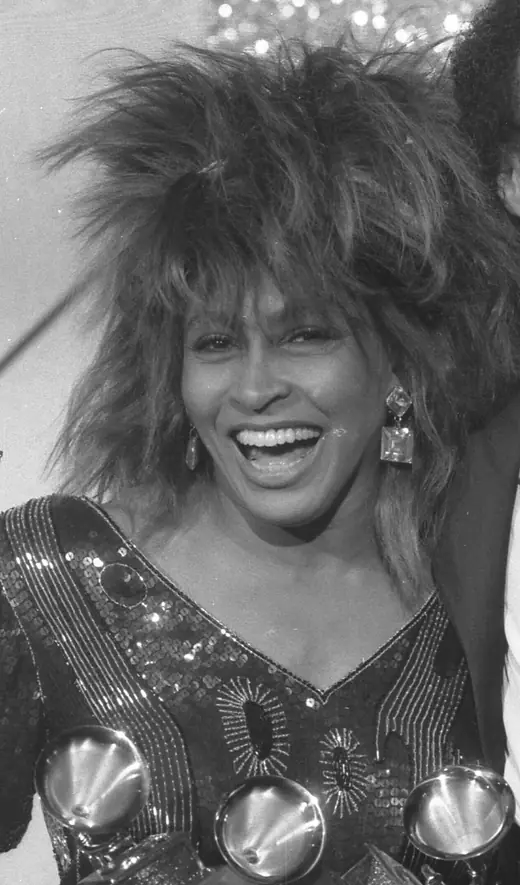 Tina Turner photographed at the 27th Grammy Awards in Los Angeles, February 1985.