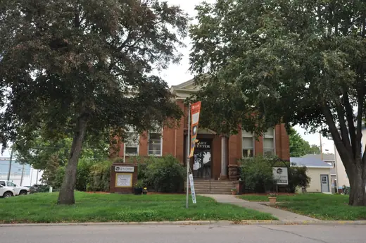 The former public library building in Le Mars, Iowa, a brick Carnegie-era structure.