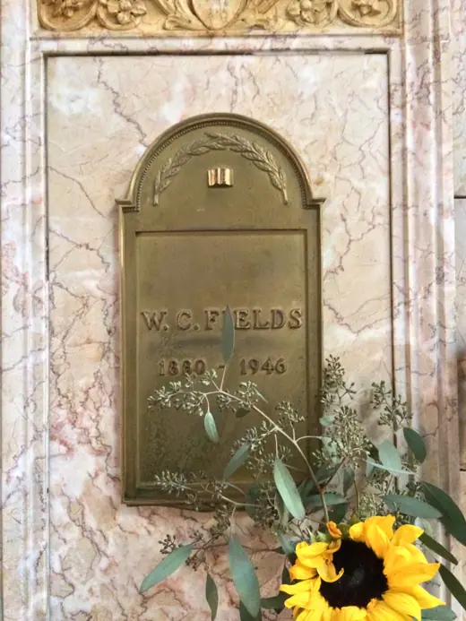 A memorial niche marker at a California memorial park.