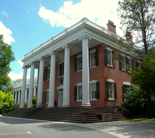 Mead Hall, an 1836 Greek Revival building on the Drew University campus in Madison, New Jersey.